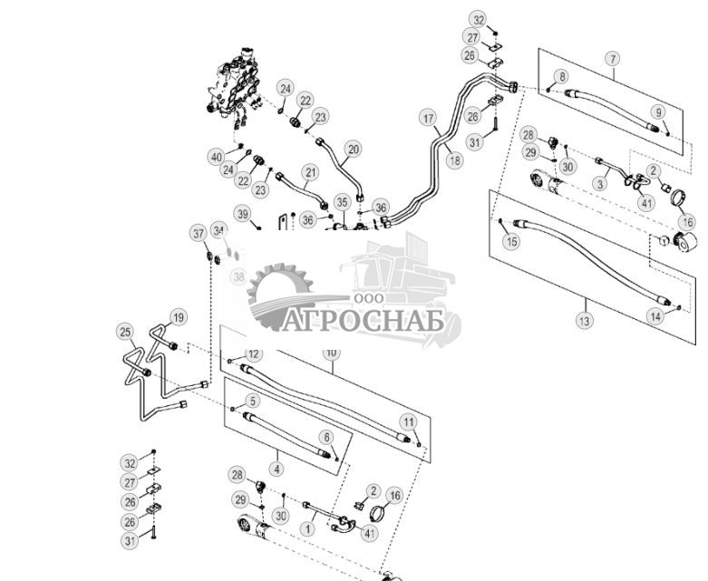 Гидравлические линии цилиндра стрелы (стандартного) ( - 179866) - ST1461 214.jpg